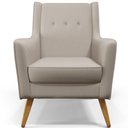 Ver imagem 6 de Kit 02 Poltronas Decorativas com Pés de Madeira Taroba D02 Linho Bege C-107 - Lyam Decor