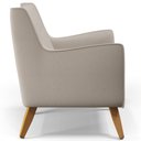 Ver mais imagens de Kit 02 Poltronas Decorativas com Pés de Madeira Taroba D02 Linho Bege C-107 - Lyam Decor