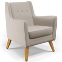 Ver imagem 3 de Kit 02 Poltronas Decorativas com Pés de Madeira Taroba D02 Linho Bege C-107 - Lyam Decor