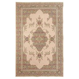 Tapete Sala Tabriz Bege Verde 100X150 Cm Clássico Tipo Belga - 2