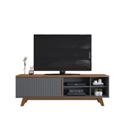 Rack para Tv até 65 Polegadas 1 Portas Dj Móveis Romeu Freijó Cinza Urbano - 3