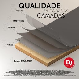 Rack para Tv até 65 Polegadas 1 Portas Dj Móveis Romeu Freijó Cinza Urbano - 6