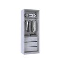 Ver imagem 3 de Módulo 2 Portas 3 Gavetas com Gaveteiro 100% MDF Decor Branco