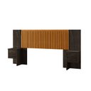 Ver imagem 2 de Cabeceira Extensível Florida com Painel Ripado 2 Mesas de Cabeceira com 2 Gavetas