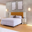 Ver imagem 1 de Cabeceira Extensível Florida com Painel Ripado 2 Mesas de Cabeceira com 2 Gavetas