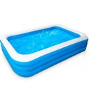 Ver imagem 4 de Piscina Inflável Infantil Retangular 03 Anéis Azul Suplayer 180x140x60cm