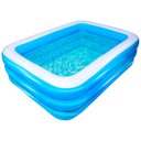 Ver imagem 1 de Piscina Inflável Infantil Retangular 03 Anéis Azul Suplayer 180x140x60cm