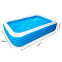 Ver imagem 2 de Piscina Inflável Infantil Retangular 03 Anéis Azul Suplayer 180x140x60cm