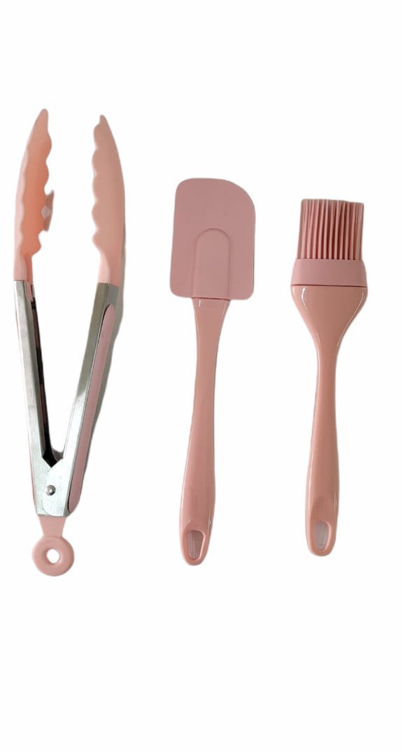 Pincel Espátula Pegador Utensílio Silicone Kit 3 Peças RO