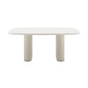 Ver imagem 2 de Conjunto de Jantar Lintz Off-Wh 6 Cadeiras Giratórias Dakota - Bouclé 03 Bege c/ PU Off White