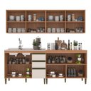 Ver imagem 6 de Cozinha Compacta Modulada 4 Peças 3 Gavetas Cecília Marrom/Freijó/Off White