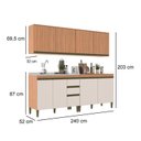 Ver imagem 4 de Cozinha Compacta Modulada 4 Peças 3 Gavetas Cecília Marrom/Freijó/Off White