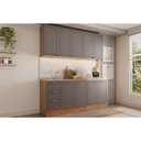 Ver imagem 1 de Cozinha Modulada Carraro Bella 4 Peças (2aéreos+2balcões) C4p167 Nogal/cinza-carraro