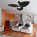 Ver imagem 3 de Ventilador de Teto Com Controle Remoto Natuvent Dahlia Led 3 Pás Madeira Preto 3000k Branco Quente