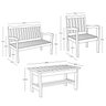 Conjunto para Jardim de Madeira Eucalipto 4 Peças sem Almofada Nature Yescasa - 4