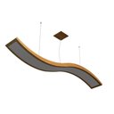 Ver imagem 1 de Lustre Pendente Retangular Onda LED 24w 2700k 160cm Madeira - Freijó