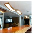 Ver imagem 2 de Lustre Pendente Retangular Onda LED 24w 2700k 160cm Madeira - Freijó