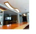 Ver imagem 2 de Lustre Pendente Retangular Onda LED 24w 2700k 160cm Madeira - Freijó