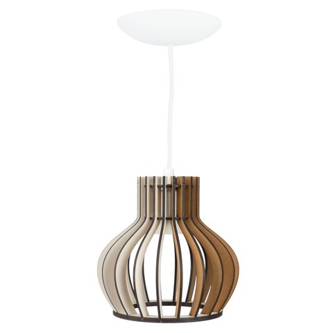 Pendente Luminária Circus 15 Madeira Sala Moderno Desmontada:branco