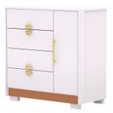 Ver imagem 3 de Cômoda para Quarto 93cm com 1 Porta Nara Flex Branco V02 - Mpozenato