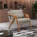 Ver imagem 3 de Kit 2 Poltronas Sala de Estar Madeira Maciça Cerejeira Monique Assento Veludo Bege