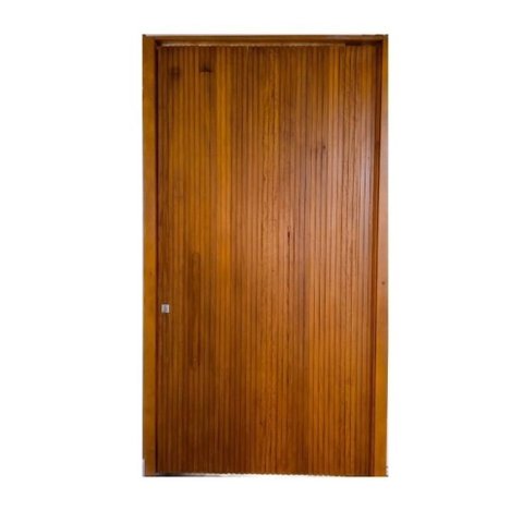 Porta Pivotante em Madeira Ripada de Garapeira C Puxador em Madeira 1,40 X 2,60 M L X a