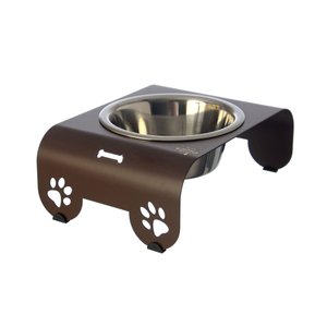 Comedouro Elevado Individual Cão Porte P Marrom