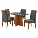 Ver imagem 2 de Mesa de Jantar 4 Lugares Stilo Mel/cinza/veludo Cinza - Viero Móveis