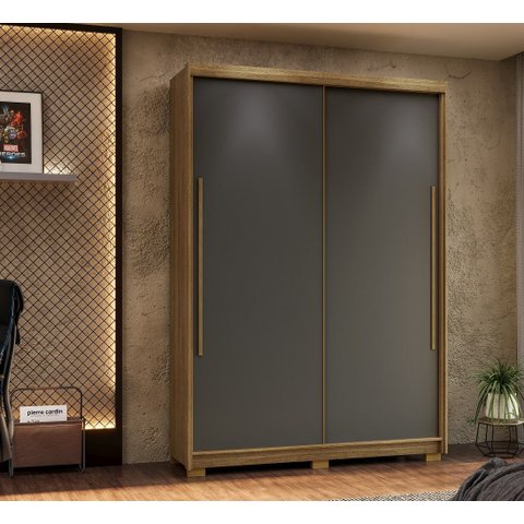 Guarda-roupa Dubai Infinity 163cm 2 Portas de Correr Mdf - Alasca/nature Flex Camarim Vila Rica