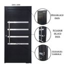 Ver imagem 4 de Porta Pivotante de Alumínio 210 x 100cm com Friso 30 Esquadrias Bergamo Abertura Direita Preto