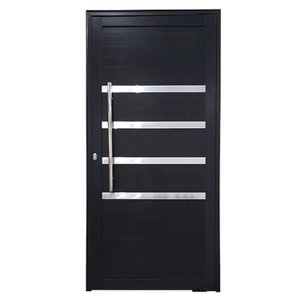 Porta Pivotante de Alumínio 210 x 120cm com Friso 30 Esquerda Esquadrias Bergamo