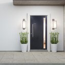 Ver imagem 1 de Porta Pivotante de Alumínio 210 X 100cm com Visor 30 Direita Esquadrias Bergamo