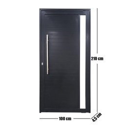 Porta Pivotante de Alumínio 210 x 100cm com Visor 30 Esquerda Esquadrias Bergamo - 5
