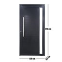 Ver imagem 5 de Porta Pivotante de Alumínio 210 x 120cm com Visor 30 Esquadrias Bergamo Abertura Direita Preto
