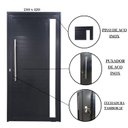 Ver imagem 4 de Porta Pivotante de Alumínio 210 x 120cm com Visor 30 Esquadrias Bergamo Abertura Esquerda Preto