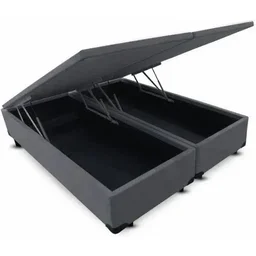 Cama Box Baú King Bipartido Sintético Cinza com Pistão a Gás - 2