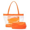Ver imagem 3 de Bolsa Feminina Praia e Piscina Bolsa Transparente Laranja