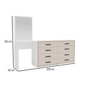 Ver imagem 3 de Cômoda Valência 8 Gavetas com Espelho Creme/branco - Politorno