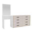 Ver imagem 2 de Cômoda Valência 8 Gavetas com Espelho Creme/branco - Politorno