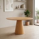 Ver imagem 1 de Mesa de Jantar Cone Redonda Laminado em Madeira 120cm Cairo Yescasa Marrom/Castanho Mel