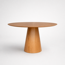 Ver imagem 3 de Mesa de Jantar Cone Redonda Laminado em Madeira 120cm Cairo Yescasa Marrom/Castanho Mel