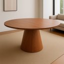 Ver imagem 2 de Mesa de Jantar Cone Redonda Laminado em Madeira 120cm Cairo Yescasa