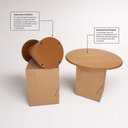Ver imagem 5 de Mesa de Jantar Cone Redonda Laminado em Madeira 120cm Cairo Yescasa Marrom/Castanho Mel