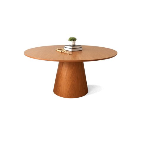 Mesa de Jantar Cone Redonda Laminado em Madeira 120cm Cairo Yescasa