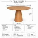 Ver imagem 4 de Mesa de Jantar Cone Redonda Laminado em Madeira 120cm Cairo Yescasa Marrom/Castanho Mel