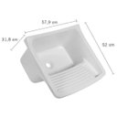 Ver imagem 3 de Tanque de Plástico 40l para Lavanderia Branco + Sifão Copo Universal Sanfonado + Fita Veda Rosca + T