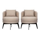 Ver imagem 1 de Kit 2 Poltronas Decorativas Giratórias Cora em Linho Misto Bege