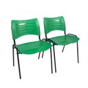 Ver imagem 2 de Kit 2 Cadeiras Iso Turim Plastica Igreja Recepção Escola Verde com Conector Popmov Kit 2 Cadeira Iso