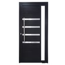 Ver imagem 1 de Porta Pivotante de Alumínio 210 X 100cm com Friso e Visor 30 Esquerda Esquadrias Bergamo