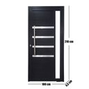 Ver imagem 3 de Porta Pivotante de Alumínio 210 x 100cm com Friso e Visor 30 Esquadrias Bergamo Abertura Esquerda Preto